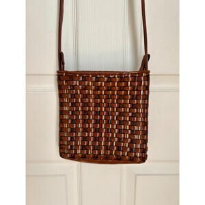 Vintage Brown Woven Crossbody Purse | 90's Does 70's Style | Boho